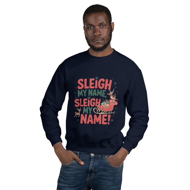 Sleigh My Name Graphic Sweatshirt - Maroon - S - ArtyKoala