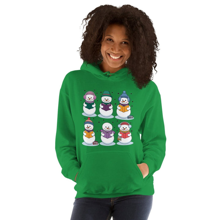 Snowman Reading Book Graphic Hoodie - Navy - S - ArtyKoala