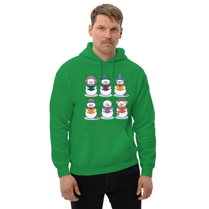 Snowman Reading Book Graphic Hoodie - Navy - S - ArtyKoala