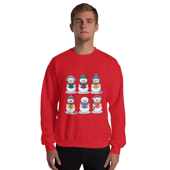 Snowman Reading Book Graphic Sweatshirt - Navy - S - ArtyKoala