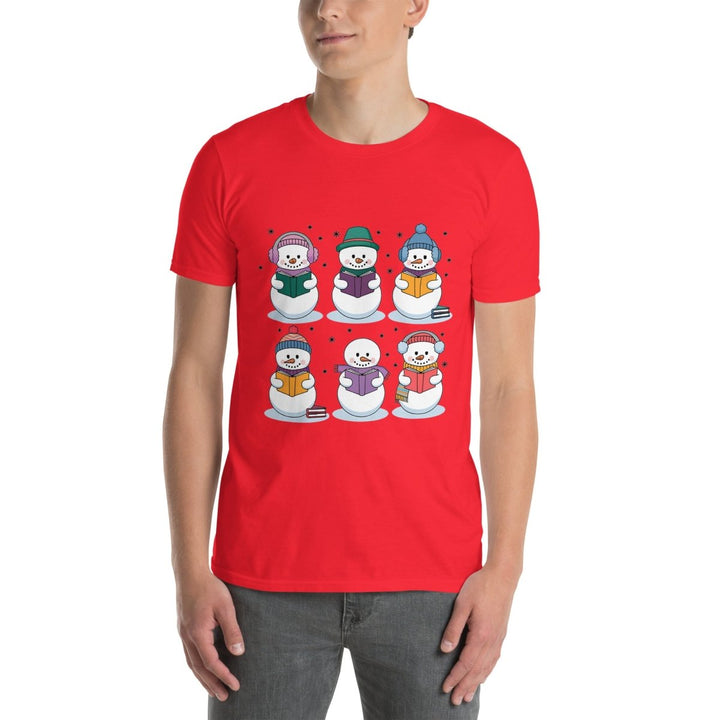 Snowman Reading Book Graphic Tee - Navy - S - ArtyKoala