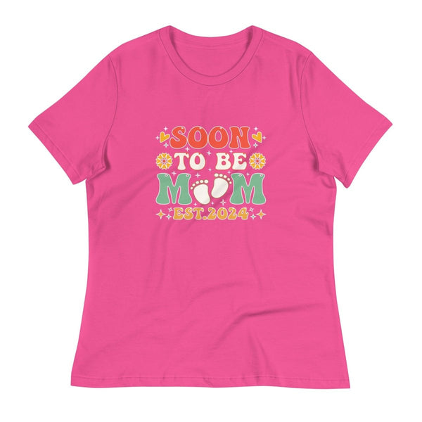 Soon to be Mom Women Graphic Tee - Berry - S - ArtyKoala