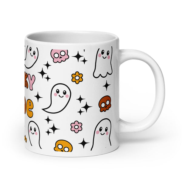 Spooky Babe White glossy mug - 20 oz - ArtyKoala