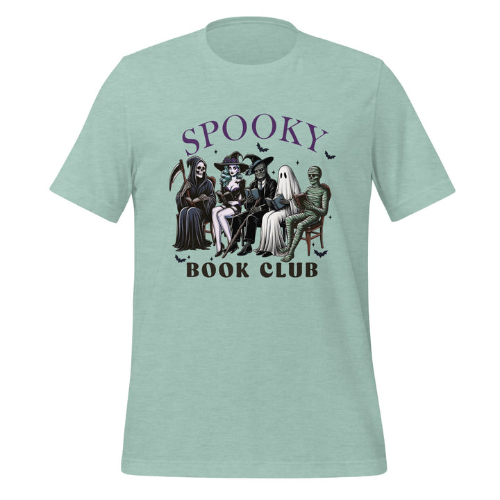 Spooky Book Club Premium Unisex T-shirt - Heather Prism Dusty Blue / S - ArtyKoala