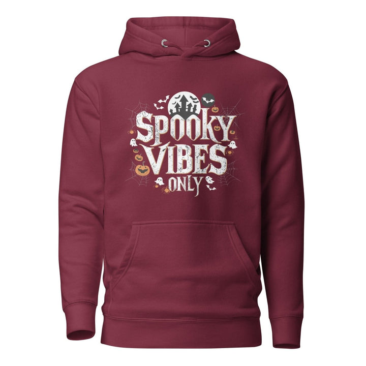 Spooky Vibes Only Graphic Hoodie - Maroon - S - ArtyKoala