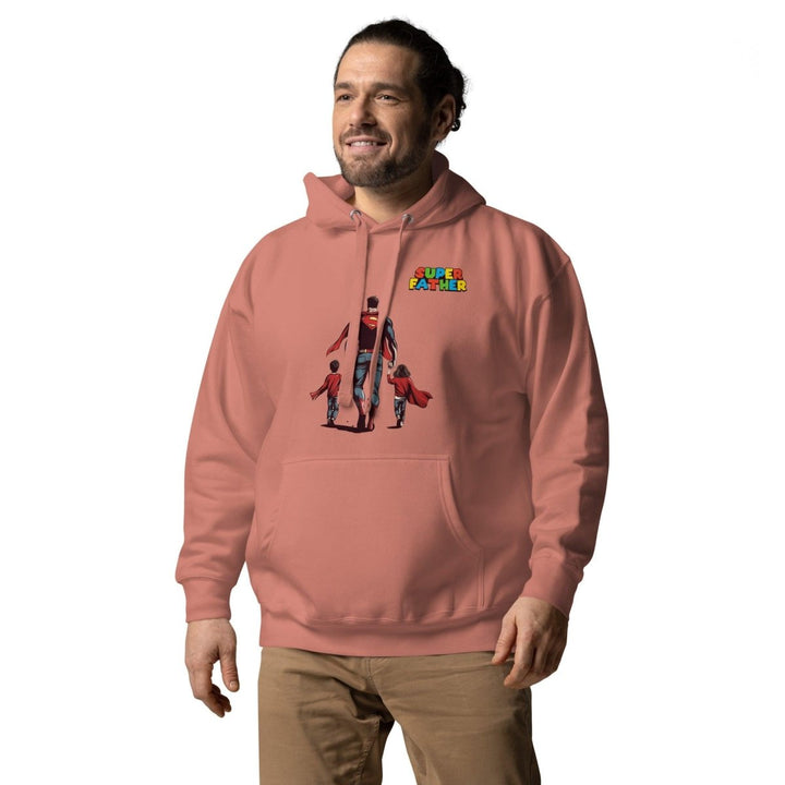 Super Father's Day Graphic Hoodie - Dusty Rose - S - ArtyKoala