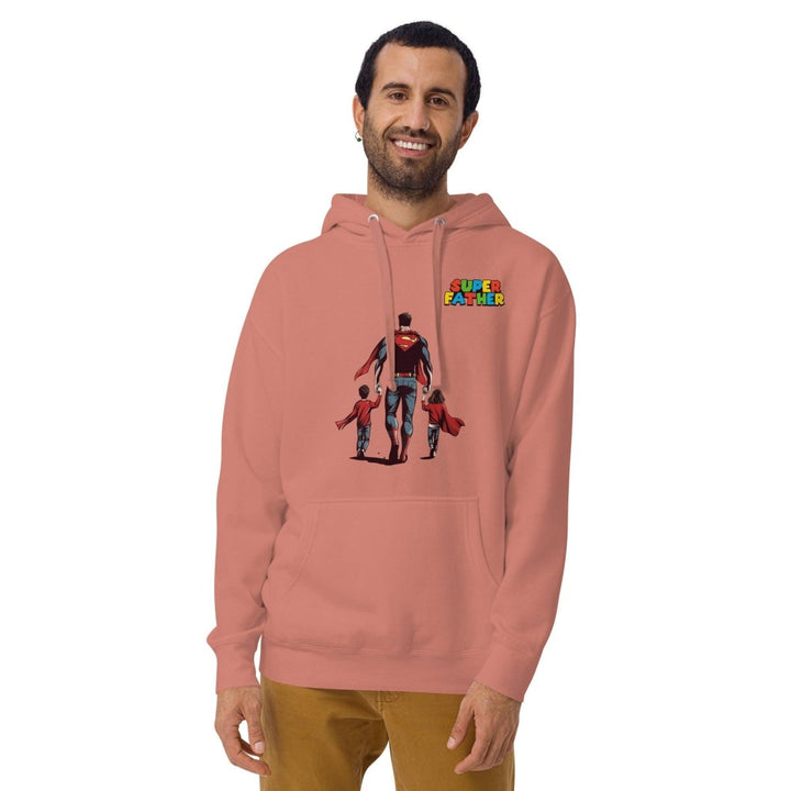 Super Father's Day Graphic Hoodie - Dusty Rose - S - ArtyKoala
