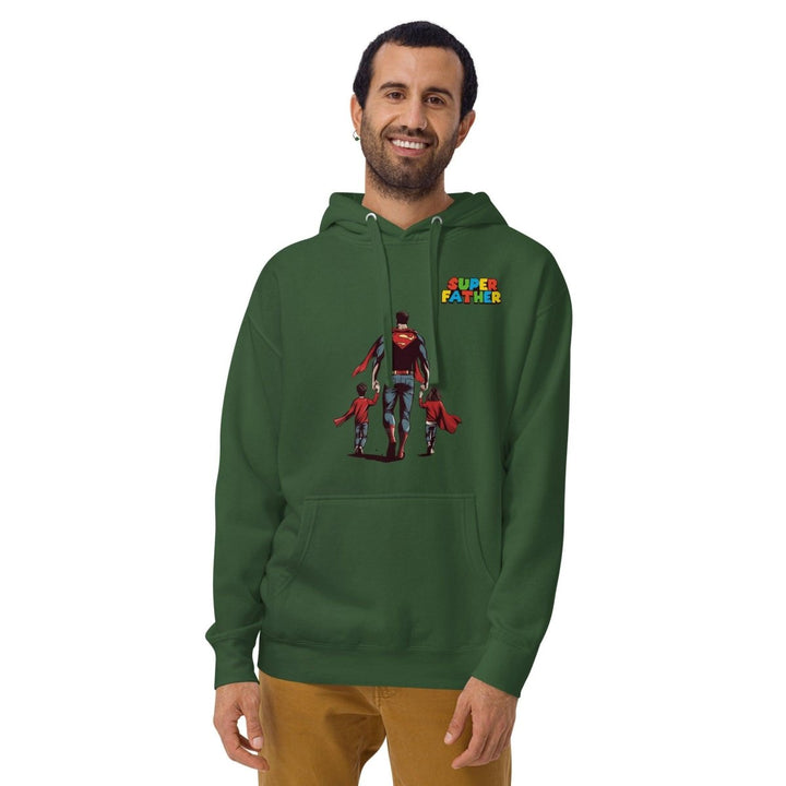 Super Father's Day Graphic Hoodie - Forest Green - S - ArtyKoala