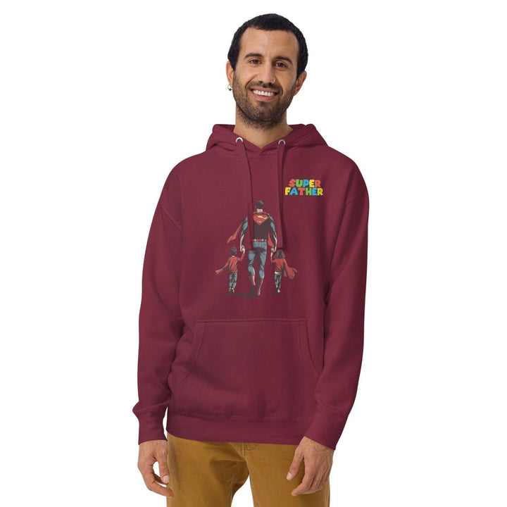 Super Father's Day Graphic Hoodie - Maroon - S - ArtyKoala