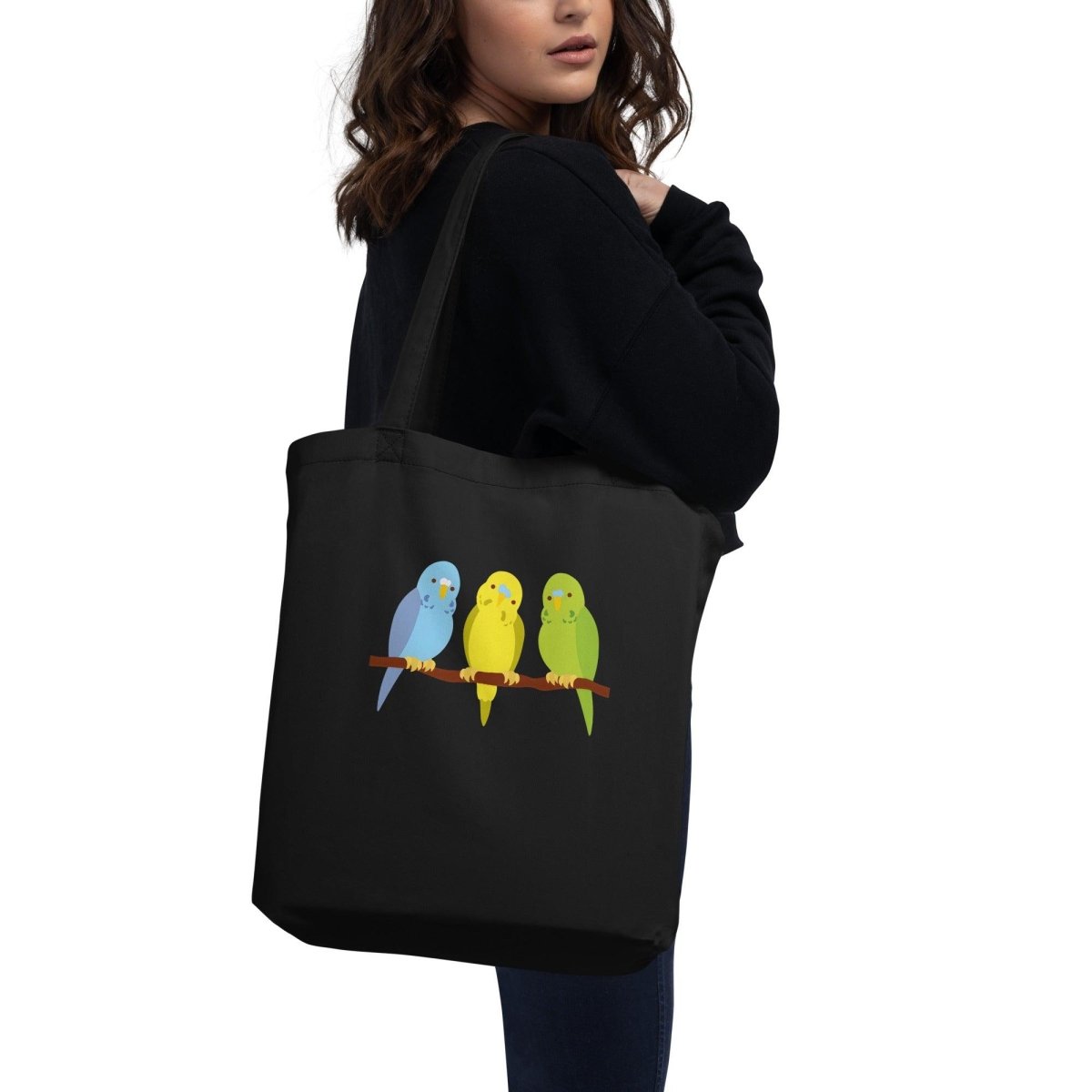 Sweet Birds Eco Custom Tote Bag - Black - ArtyKoala