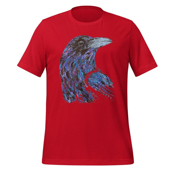 The Crow Head Graphic Tee - Red - S - ArtyKoala