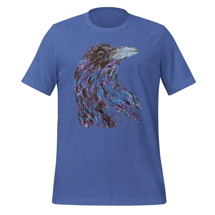 The Crow Head Man T-Shirt - Heather True Royal / S - ArtyKoala