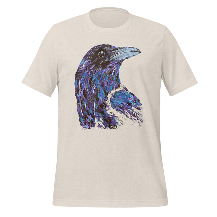 The Crow Head Man T-Shirt - Heather Dust / S - ArtyKoala