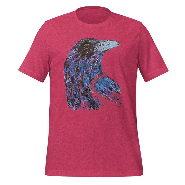 The Crow Head Man T-Shirt - Heather Raspberry / S - ArtyKoala