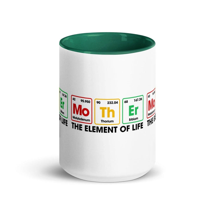 The Element Of Life Colorful Print Mug - Dark green - 15 oz - ArtyKoala