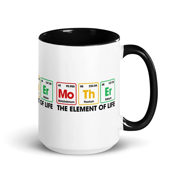 The Element Of Life Colorful Print Mug - Black - 15 oz - ArtyKoala