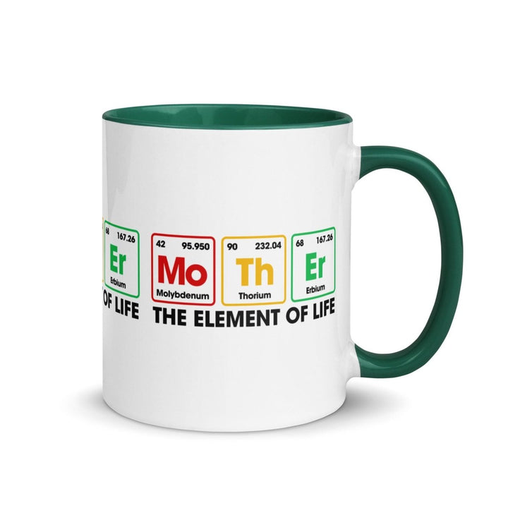 The Element Of Life Colorful Print Mug - Dark green - 11 oz - ArtyKoala