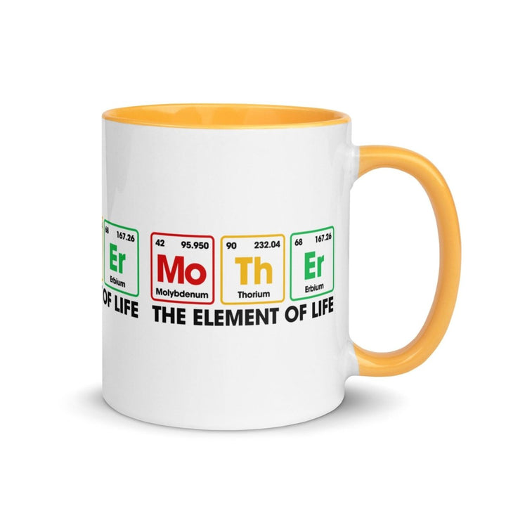The Element Of Life Colorful Print Mug - Golden Yellow - 11 oz - ArtyKoala