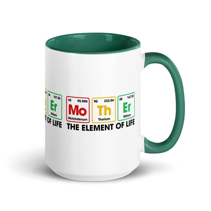 The Element Of Life Colorful Print Mug - Dark green - 15 oz - ArtyKoala