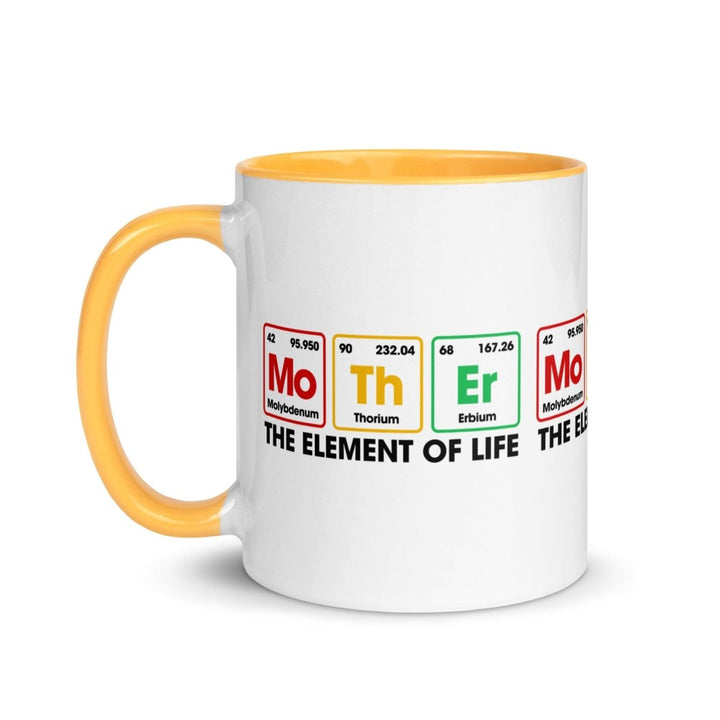 The Element Of Life Colorful Print Mug - Golden Yellow - 11 oz - ArtyKoala