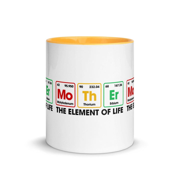 The Element Of Life Colorful Print Mug - Golden Yellow - 11 oz - ArtyKoala