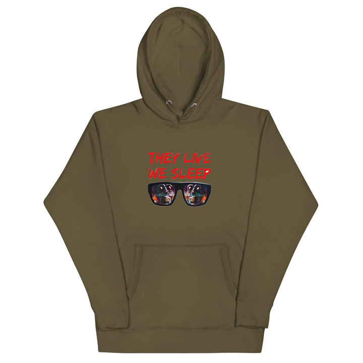 They Live We Sleep Woman Hoodie - Military Green / S - ArtyKoala