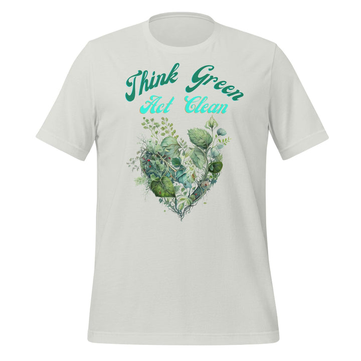 Think Green, Act Clean Man T-shirt - Silver / S - ArtyKoala