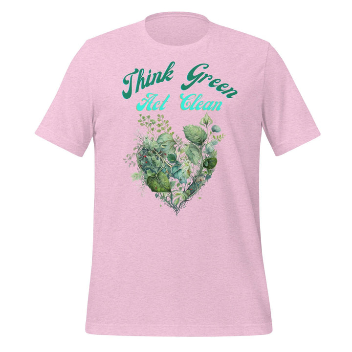 Think Green, Act Clean Man T-shirt - Heather Prism Lilac / S - ArtyKoala