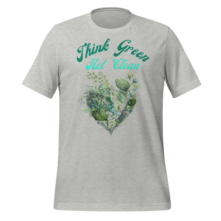 Think Green, Act Clean Man T-shirt - Athletic Heather / S - ArtyKoala