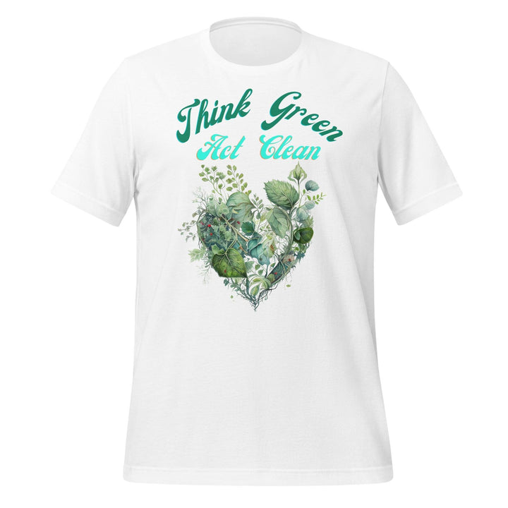 Think Green, Act Clean Man T-shirt - White / S - ArtyKoala