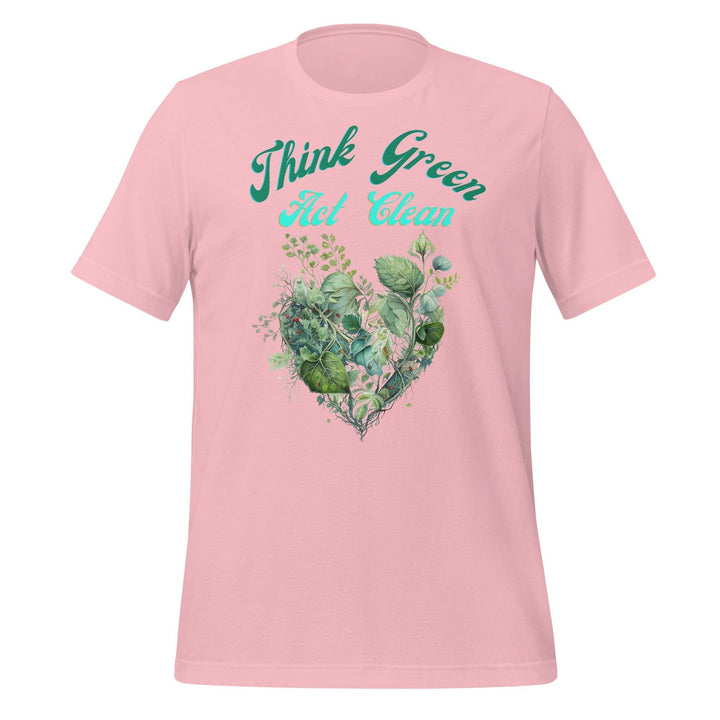 Think Green, Act Clean Man T-shirt - Pink / S - ArtyKoala