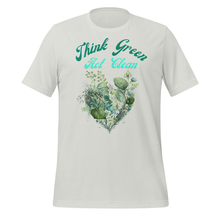 Think Green, Act Clean Woman T-shirt - Silver / S - ArtyKoala