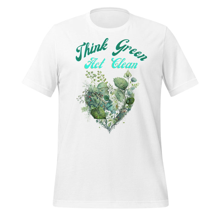 Think Green, Act Clean Woman T-shirt - White / S - ArtyKoala