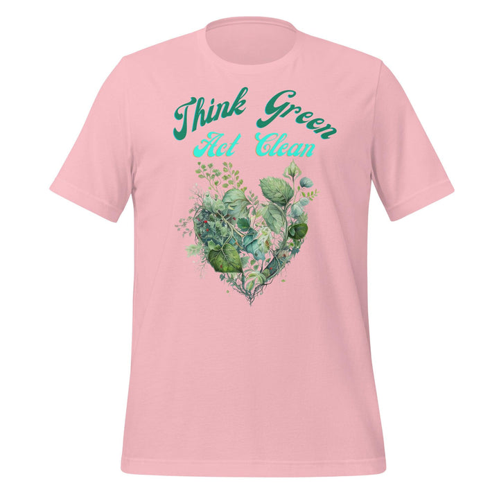 Think Green, Act Clean Woman T-shirt - Pink / S - ArtyKoala