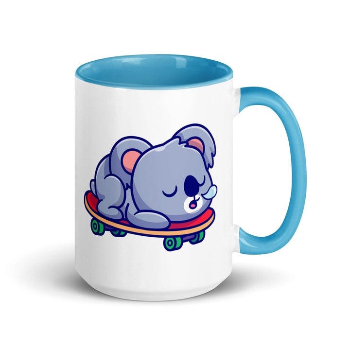 Tired Koala Colorful Print Mug - Blue - 15 oz - ArtyKoala