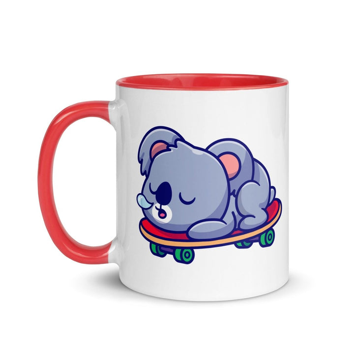 Tired Koala Colorful Print Mug - Red - 11 oz - ArtyKoala