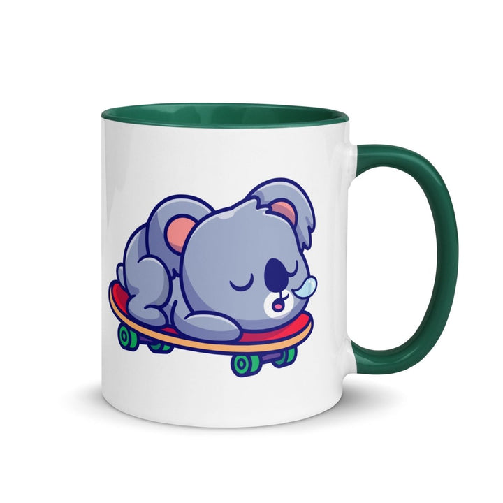 Tired Koala Colorful Print Mug - Dark green - 11 oz - ArtyKoala