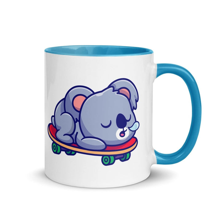 Tired Koala Colorful Print Mug - Blue - 11 oz - ArtyKoala