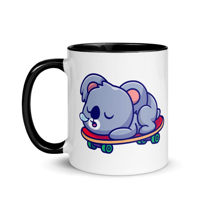 Tired Koala Colorful Print Mug - Black - 11 oz - ArtyKoala