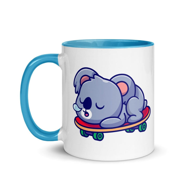 Tired Koala Colorful Print Mug - Blue - 11 oz - ArtyKoala