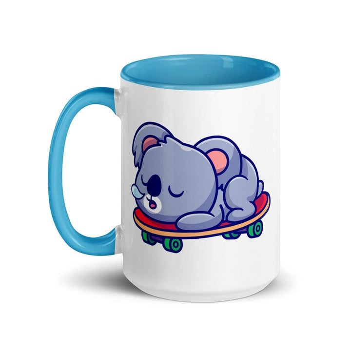 Tired Koala Colorful Print Mug - Blue - 15 oz - ArtyKoala