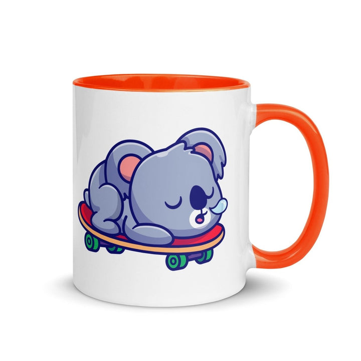 Tired Koala Colorful Print Mug - Orange - 11 oz - ArtyKoala