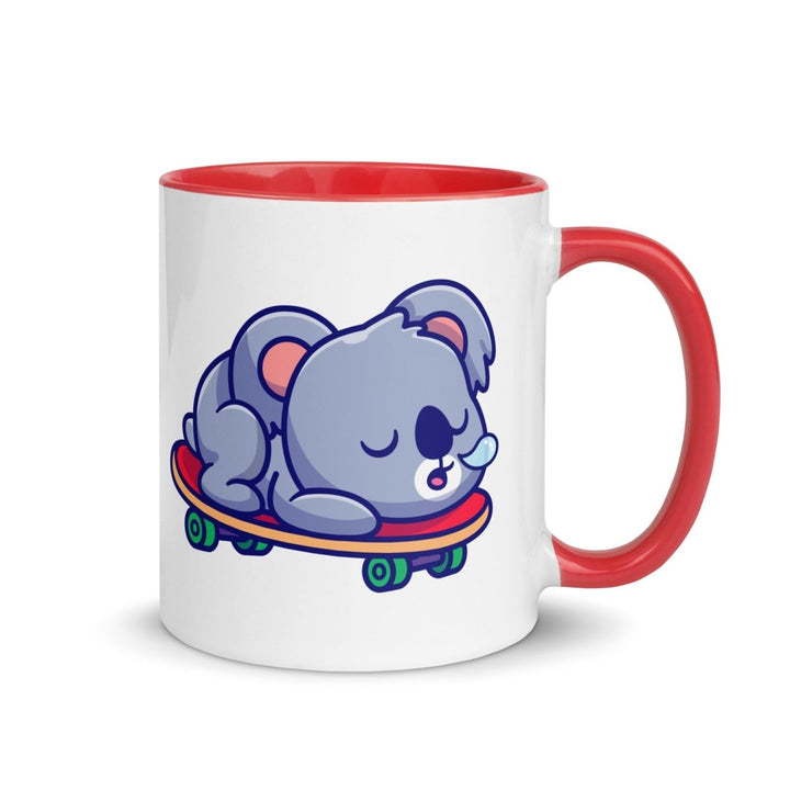 Tired Koala Colorful Print Mug - Red - 11 oz - ArtyKoala