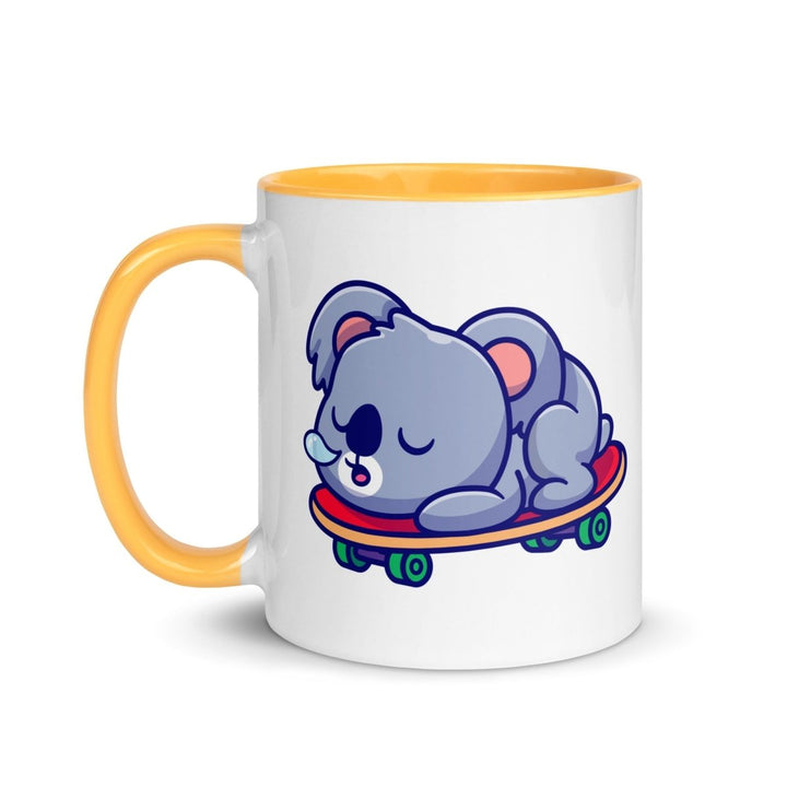 Tired Koala Colorful Print Mug - Golden Yellow - 11 oz - ArtyKoala