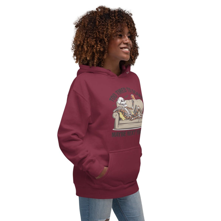 Too Tired to Scare Graphic Hoodie - Dusty Rose - S - ArtyKoala