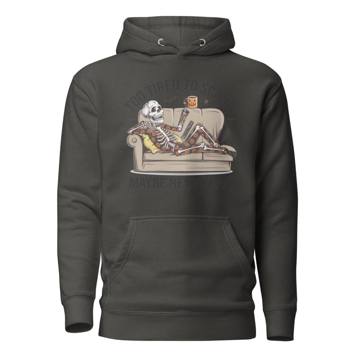 Too Tired to Scare Graphic Hoodie - Vintage Black - S - ArtyKoala