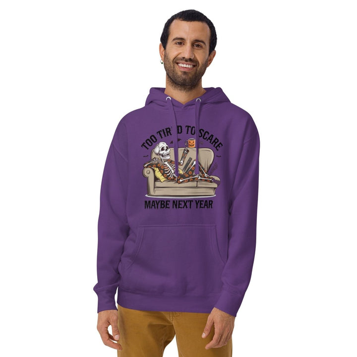 Too Tired to Scare Graphic Hoodie - Dusty Rose - S - ArtyKoala