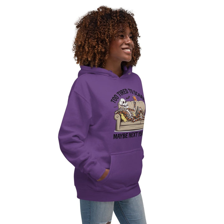 Too Tired to Scare Graphic Hoodie - Dusty Rose - S - ArtyKoala