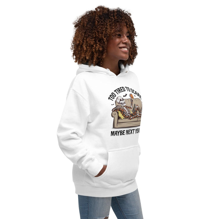 Too Tired to Scare Graphic Hoodie - Dusty Rose - S - ArtyKoala
