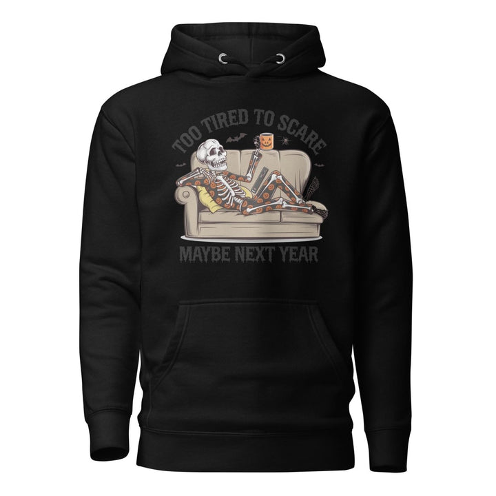 Too Tired to Scare Graphic Hoodie - Black - S - ArtyKoala